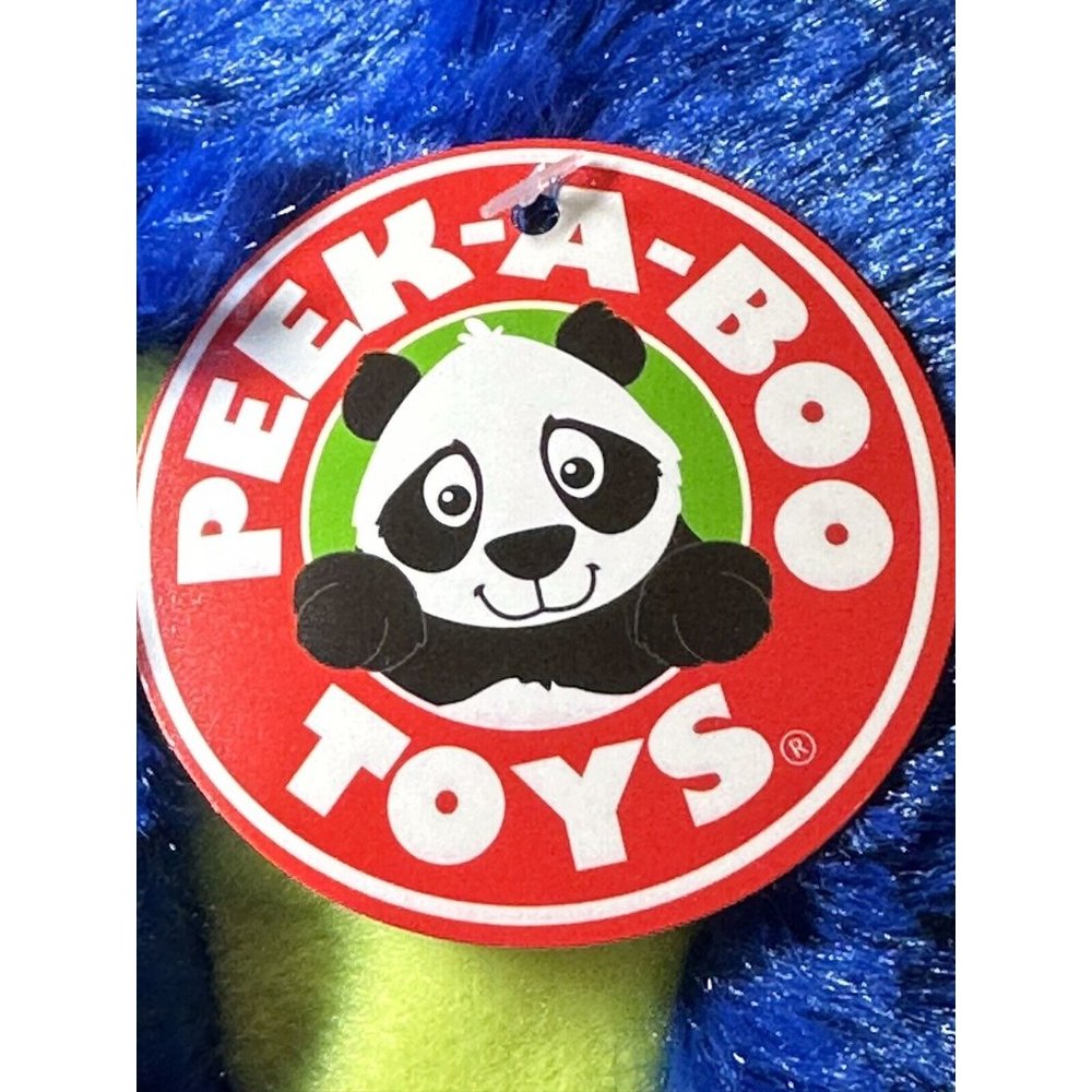 Peek A Boo Toys Blue And Green Stuffed Sleepy Time Bear NWT Christmas - Picture 10 of 11